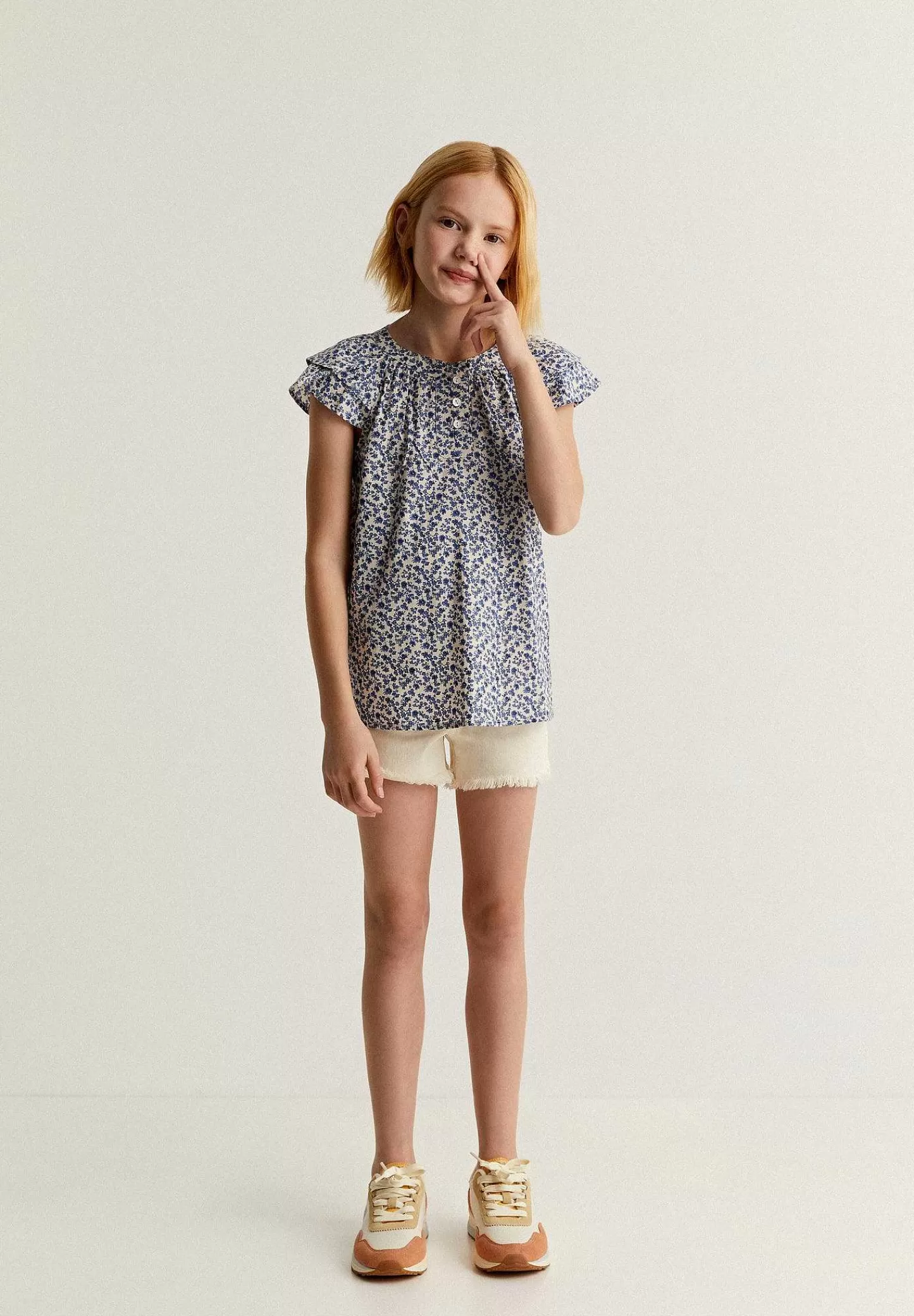 Shop Scalpers Blusa Flores Volantes Hombro