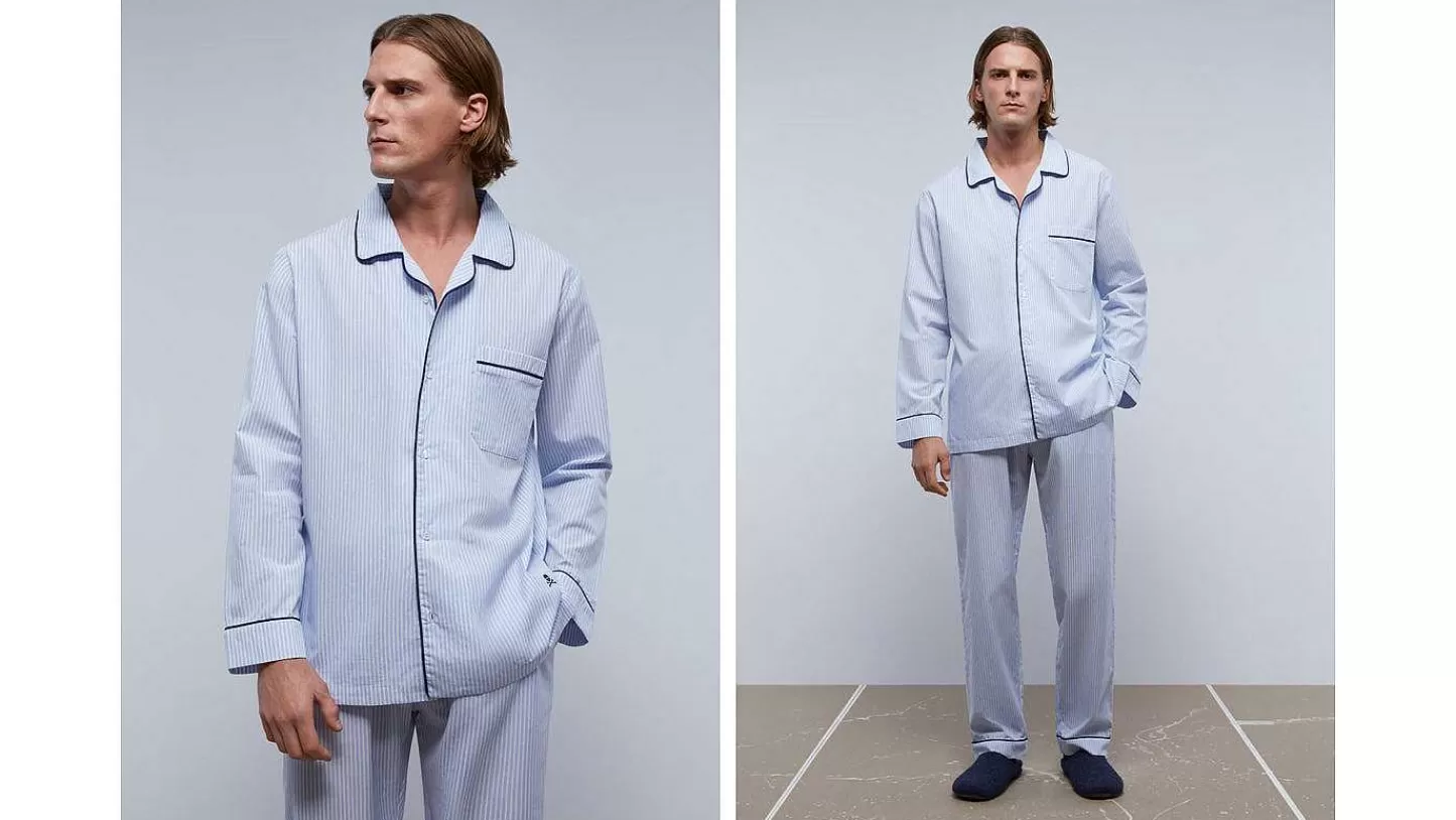 Hot Scalpers Pijama Rayas Ribete Contraste