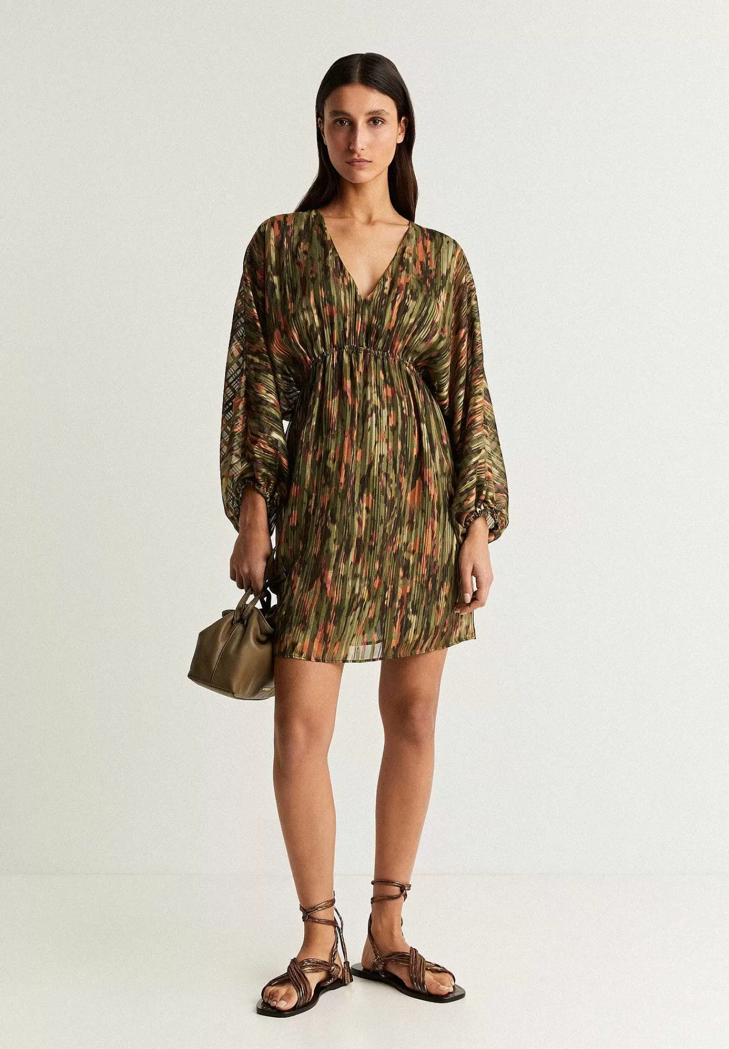 Best Scalpers Vestido Mini Print Detalle Metalizado